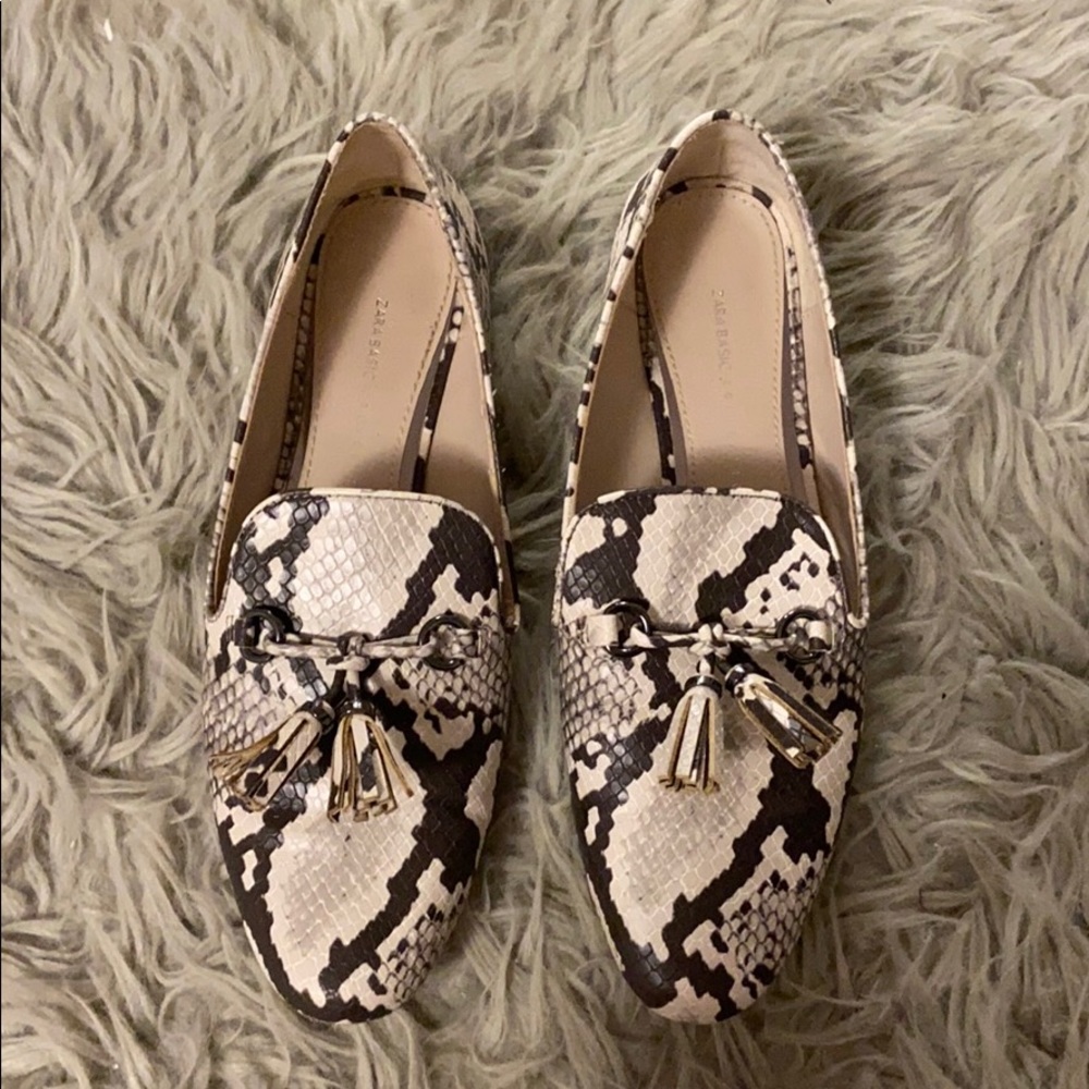 Zara Snakeskin slip ons
